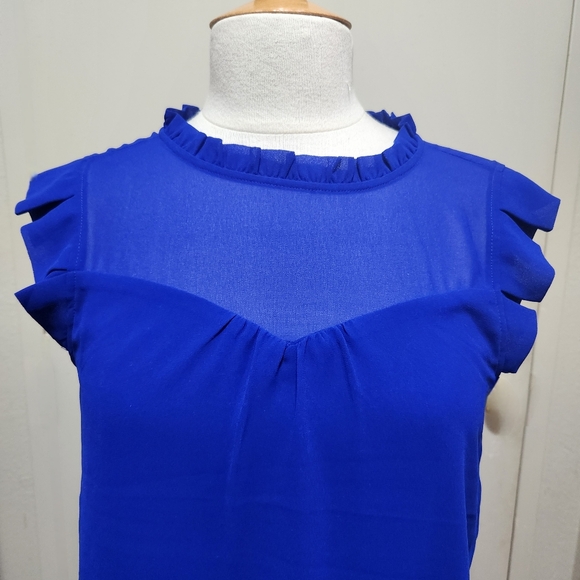 Cobalt blue Monteau size medium sleeveless blouse - Picture 8 of 8